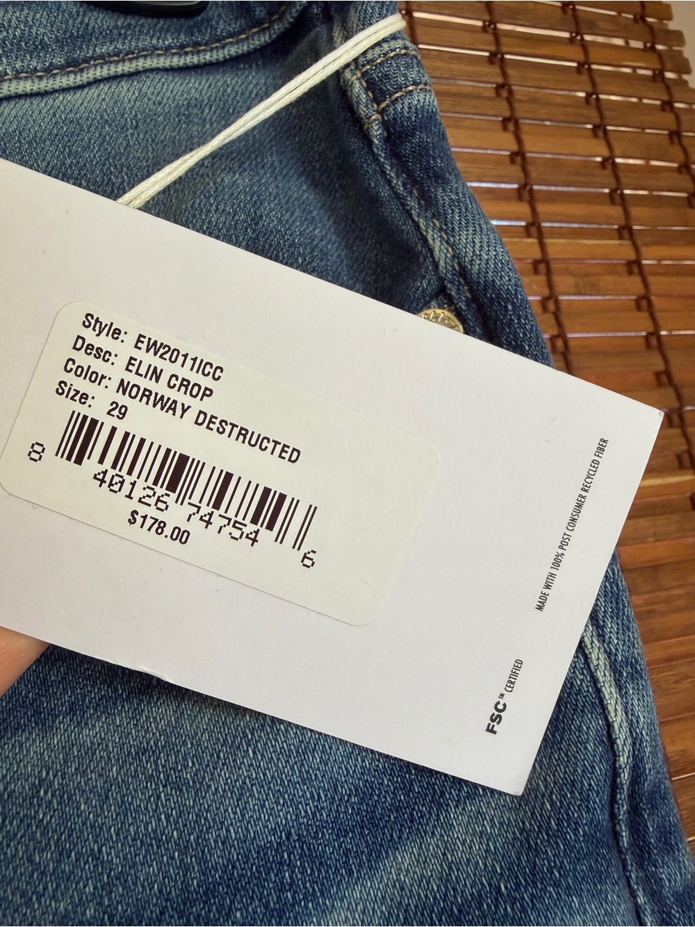 NWT Edwin Elin Crop Straight Distressed Jeans Size 29 $178 - Picture 5 of 12